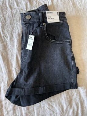 Express Black High Rise Mom Shorts
